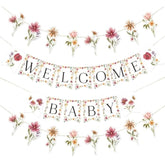 Wildflower Baby Shower Banner – Boho Floral Party Décor for Girls
