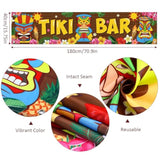 Hawaiian Luau Tiki Bar Banner - Tropical Aloha Scene Setter (15.7x72 Inch)