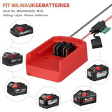 2 Pack Power Wheel Adapter For Milwaukee 18V Battery, Milwaukee Power Adapter Conversion Kit With Switch, Fuse & Wire Terminals Switch Fuse Holder Kit With 30Amp Fuses, Red