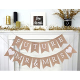 Future Mr&Mrs Burlap Banner - Future Mr&Mrs Couples Shower Decor,Bridal Shower Decorations,Engagement Banner, Best Bridal Wedding Supplies