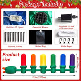 2 Ft Tall 7.7 Ft Long Giant Inflatable Christmas Light Bulb With Led Lights Outdoor Decoration Xmas Blow Up Ornament Bui