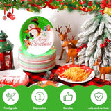 90 Pcs 9'' Christmas Paper Plates Disposable Holiday Dinner Plates Santa Xmas Decoration Merry Christmas Party Supplies Dinnerware Decoration For Winter Holiday, 9 Designs