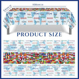 3 Pcs International Table Covers World Country Flag Party Decoration Patriotic Plastic Disposable Tablecloth for Birthday Festival Event Celebration Soccer Sport Beer Party Decor 108 x 54