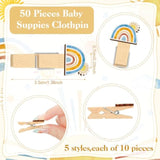 321 Pcs Baby Shower Games Supplies, 5 Sets (50 Cards Each) Activities Cards With 20 Pencils 1 Don'T Say Baby Sign 50 Clothespin (Here Comes The Sun)