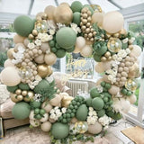 Sage Green & Gold Balloon Arch Kit β Elegant Garland for Baby Showers, Weddings and Parties