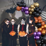 Halloween Balloon Arch Kit: Black, Gold, Purple & Orange - 125 Piece