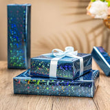 Holographic Space Gift Wrap Roll 17"x32.8' β Blue Galaxy Design for Birthday