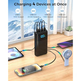 Portable Charger Power Bank 50000Mah, Usb-C Pd 30W And Qc 4.0 Fast Charging External Battery Pack With 4 Outputs & 2 Inputs, Digital Display Phone Charger For Iphone 15/14/13/12/11, Samsung, Android