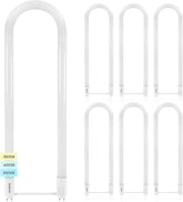 6 Pack U Bend LED Tube Lights T8 T12 17.5W 2100LM 3 Color Selectable G13 Replacement