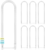 6 Pack U Bend LED Tube Lights T8 T12 17.5W 2100LM 3 Color Selectable G13 Replacement