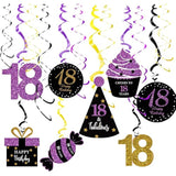 18Th Birthday Decorations For Girls Purple Black Gold Qian’S Party Pur