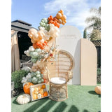 140pcs Little Pumpkin Balloon Garland Kit Blue Green Orange Balloons with Pumpkin Maple Leaf