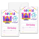 Bounce House Birthday Party Invitation, Bounce Themed Fill-In Invites For Man & Woman, 20 Invitations With Envelopes (4" X 6"), Adults Jumping Party Favors Decorations And Supplies -25