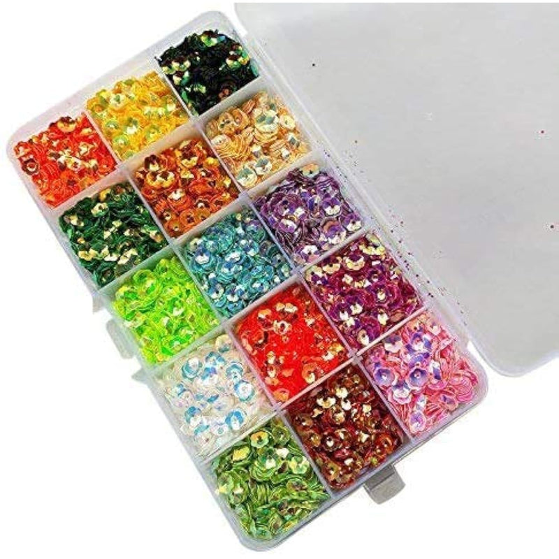 1 Box 7500Pcs 6Mm Rainbow Ab Flower Cup Sequin Flake For Wedding Chris