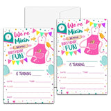 Baking Birthday Party Invitation, Kitchen Themed Fill-In Invites For Teens Boys & Girls, 20 Invitations With Envelopes (4" X 6"), Kids Cooking Party Favors Decorations And Supplies -57