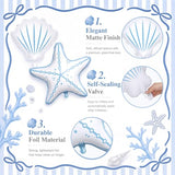 6 Pcs Coastal Blue Under The Sea Party Balloons Decorations