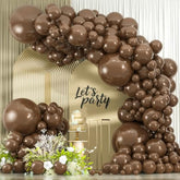 114-Pc Dark Brown Balloon Garland Kit Assorted Sizes for Party Decorations