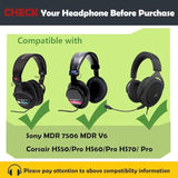 Premium Earpads Cushions Replacement Compatible With Sony Mdr 7506 Mdr V6 Corsair Hs50 Hs60 Hs70 Pro Gaming Headset Ear Pads With Softer Protein Leather/Memory Foam