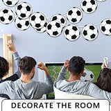 4 Pieces Soccer Party Decorations Include Banner Garland Bunting Banners with 32 Pcs Football Pattern Decoration Cards Football Party Supplies for Soccer Fans Birthday Decor