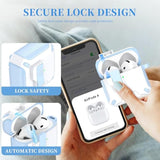 For Airpods 4Th Generation Case Cover, Compatible With Magsafe, Magnetic Automatic Lock, Charging Port Dust-Proof & Stand Design With Cleaning Kit For Airpods 4 Case 2024, Blue/White