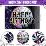 Purple And Black Birthday Party Decorations Supplies For Girls Kids With Balloon Garland Arch Kit Birthday Backdrop Spider Web Tablecloth Star Balloon Halloween Black Purple Party Decorations