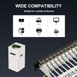 12 Port Rj45 Through Coupler Cat7 Patch Panel Stp Shielded With Back Bar, Wall