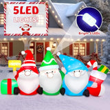 6 Ft Long Christmas Inflatable Outdoor Decoration Gnomes With Gift Box & Socks, Funny Merry Xmas Figures Winter Blow Up