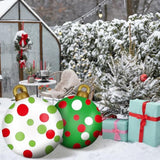 2 Pcs 32 Inch Giant Inflatable Christmas Ornaments Balls Large Pvc Holiday Inflatables Decorated Ball Outdoor Red And Gr
