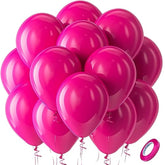 Hot Pink Latex Balloons: 100-Pack Party Decor with Ribbon