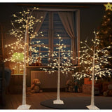 Garsing Lighted Birch Tree Set Of 5Ft, 6Ft And 8Ft, Lights Artificial Christmas Tree For Home, Festival, Party And Holiday Decoration, Indoor And Outdoor Use (3 Pack, Warm White)