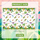 3-Piece 54 X 108 Inch Dinosaur Theme Plastic Tablecloth - Disposable Rectangle Table Cover For Dining, Picnic, Birthday, Baby Shower, Dino Party, Festive Themed Indoor Outdoor Decorations