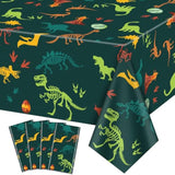 4 Dinosaur Tablecloths - 51 X 86.6 Dinosaur Fossil Table Cover, Rectangular Table Decorations For Kids Boy Baby Shower Birthday Party Supplies