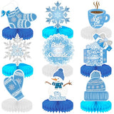 Winter Centerpieces for Table, 9Pcs Snowflake Table Decorations