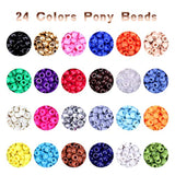 200pcs 9mm Pony Beads Kit – 24 Colors for Bracelets, Crafts & Gifts