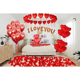 Valentines Day Decorations,I Love You Balloons Set,Heart Balloon Kit With Red Rose,Love-Bear,Valentines Day Balloons For Anniversary Confession Proposal Wedding Boyfriend Girlfriend Lover