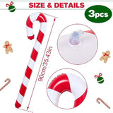 3Pcs 35 Inch Inflatable Christmas Candy Cane For Christmas Decorations, Indoor Outdoor Holiday Yard Xmas Decorations Gif