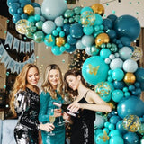 142pcs Teal & Turquoise Balloon Garland Kit for Baby Shower, Birthday and Party Decor