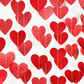 Red Heart Romantic Party-Decorations Garland - 62Ft Glitter Special Night Galentines Hanging Streamers Banner,Valentines Girl Wedding Anniversary Baby Bridal Shower Birthday Decor Supplies