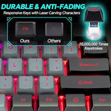 CHONCHOW Gaming Keyboard and Mouse Full Size Wired Keyboard Light Up Key,Led Backlit,19 Anti-ghosting,Multimedia Keys, Mechanical Feel for Ps5,Ps4, Pc/Laptop/Xbox