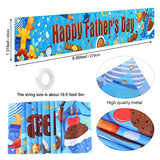 Father's Day Yard Sign Banner, Large Happy Father’s Day Banner for Father’s Day Decoration, Blue Father's Day Backdrop for Daddy Birthday Decor, Father’s Day Background Banner Outside Garden
