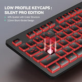 Wired Keyboard,Silent Usb Keyboard For Office,Spill-Resistant,Slim Full-Size Membrane Layout,Plug And Play For Pc/Laptop/Mac-Rgb Backlit