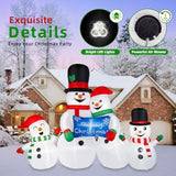 8Ft Long Christmas Inflatables Outdoor Decorations, Blow Up Snowman Family Inflatable Christmas Decor With Built-In Leds