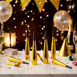 50pc Gold Metallic NYE Noise Makers: 2026 Glitter Party Blowers