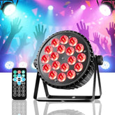 Minejie 18X18W Dj Light Led Stage Par Lights With Remote Control, 12 Colors Par Can Lighting Dmx512 Sound Activated Uplight,Aluminum Material, Strobe & Wash Effect For Wedding Party Club