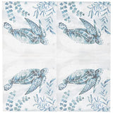 Boston International - C871200 Boston International IHR 3-Ply 20-Count Cocktail Beverage Paper Napkins, 5 x 5-Inches, Aquaworld Waterturtle