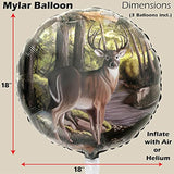 Havercamp Buck Party Balloons (3 pcs.)! 3 Deer (18") Mylar Balloons in Next Camo pattern. Camouflage Motif with Beautiful Buck. Great for Hunter Themed Party, Birthdays, Graduations, Father's Day.