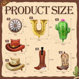 Cowboy Balloons Kit - 13Pcs Western Themed Party Decorations With Foil Horse, Horseshoe, Wheels, Cacti, Hat And Boot, Wild West Rodeo Balloons For Western Cowboy Birthday Party Decorations