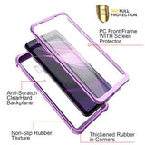 Galaxy S9 Case With Screen Protector Clear Military Grade Rugged 360 Full Body Protective Shockproof Hard Back Cover Defender Heavy Duty Bumper Case For Samsung Galaxy S9 - Purple