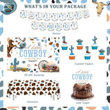 137pcs Cowboy Baby Shower Decor Set with Balloons, Banner & Backdrop