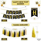 35 Pc 2026 Happy New Year Party Set with 10 Ft Banner Fans Swirls and Tassels
